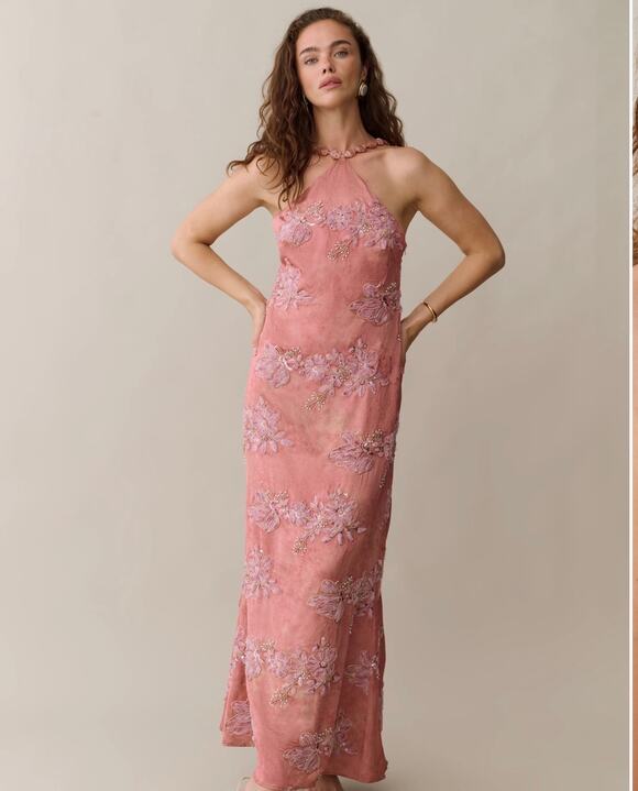 Few Moda Dresses & Skirts - New $397 O.P.T Kayda Dress beaded floral Calida sz 4